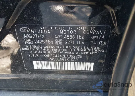 2013 Hyundai Sonata Hybrid Limited z USA, uszkodzony, nr VIN KMHEC4A42DA092228